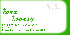 nora kovesy business card